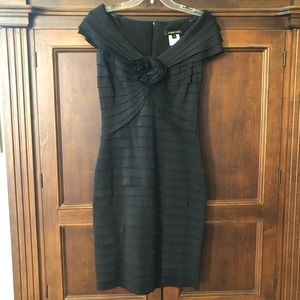 Tadashi Shoji tiered black cocktail dress